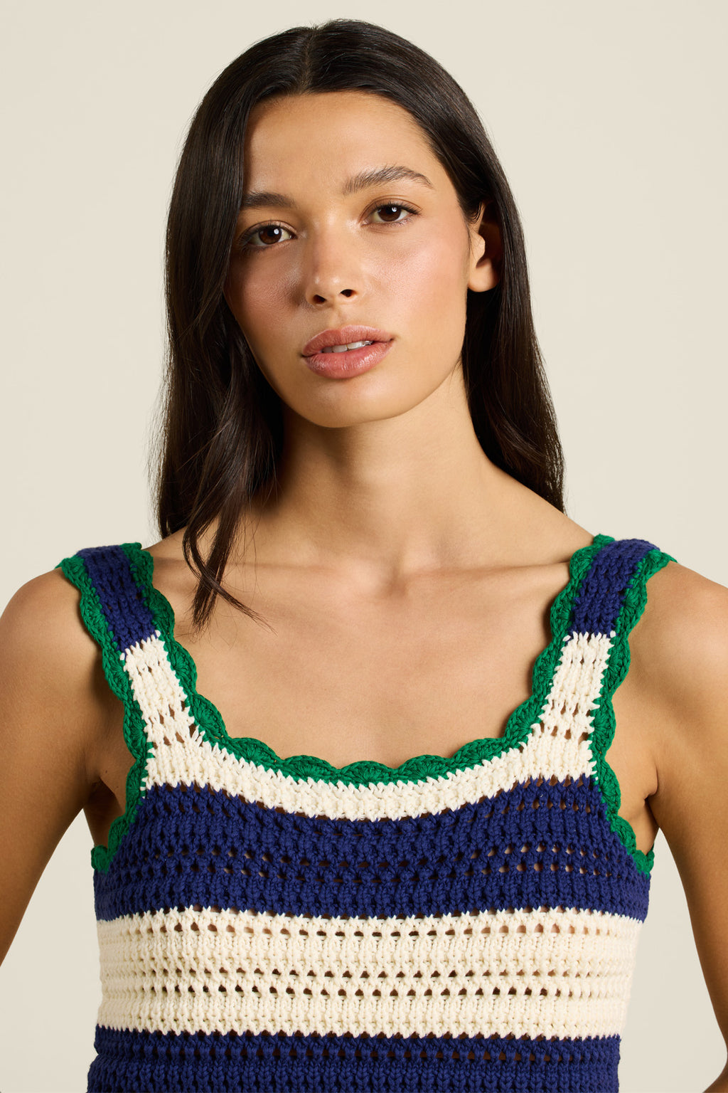 Trovata Justine Sweater Tank in Navy & White Stripe