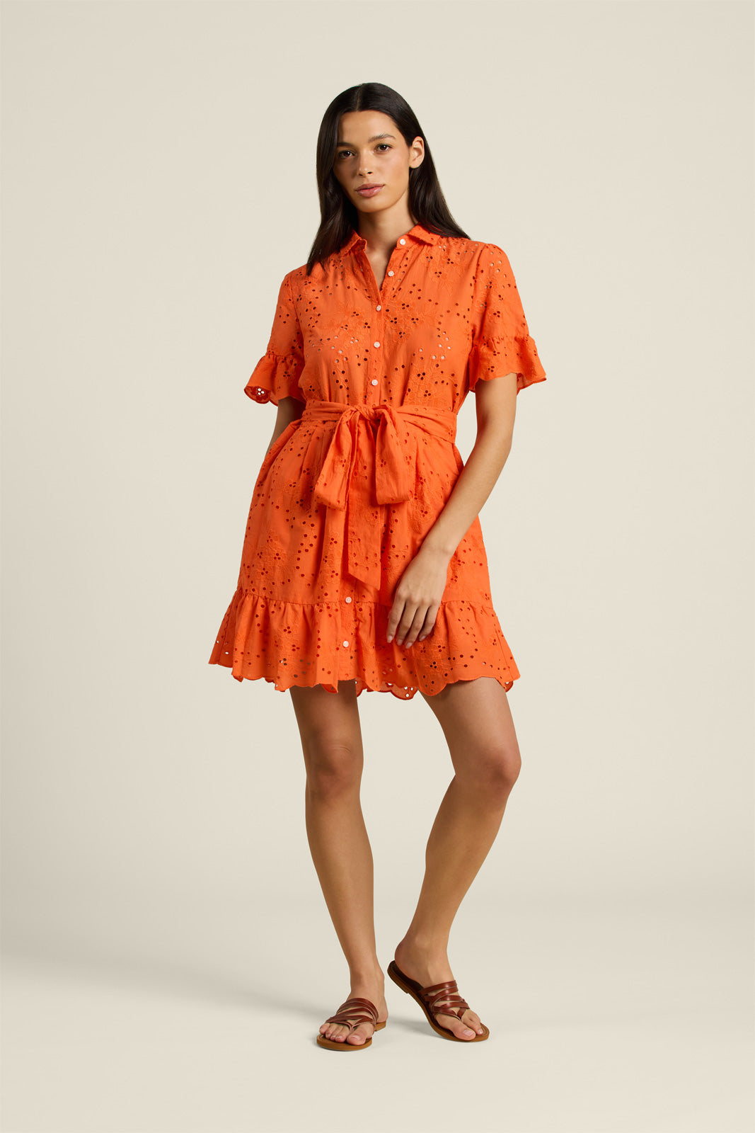 Trovata Martinique Dress in Vermillion Eyelet