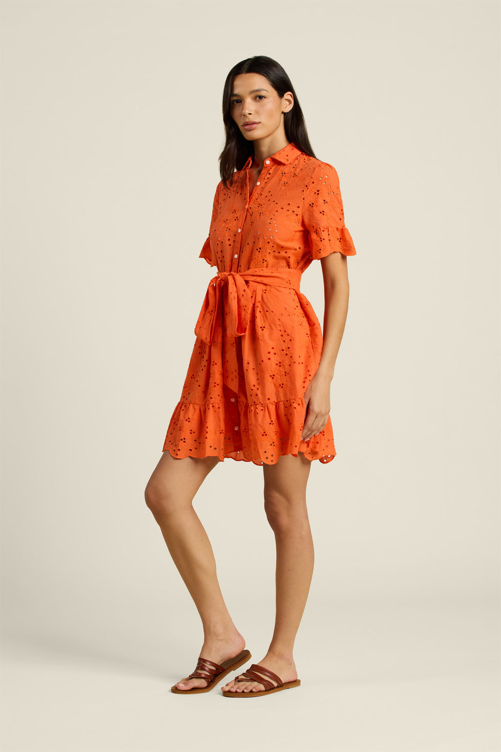 Trovata Martinique Dress in Vermillion Eyelet