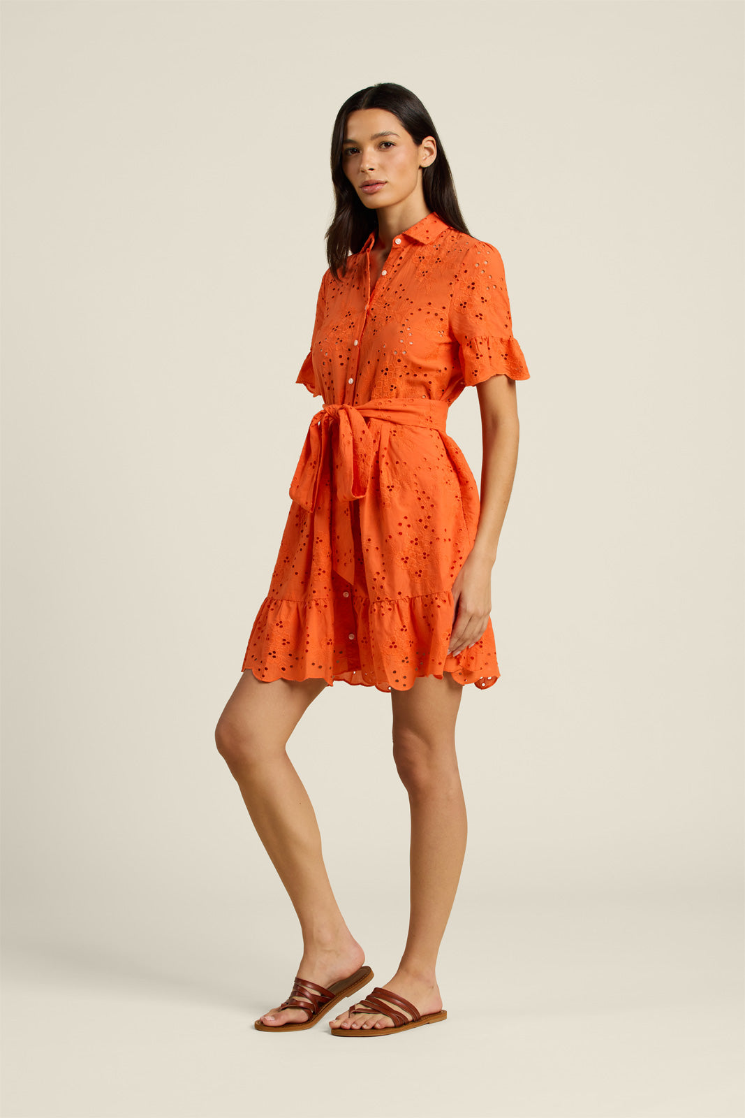 Trovata Martinique Dress in Vermillion Eyelet