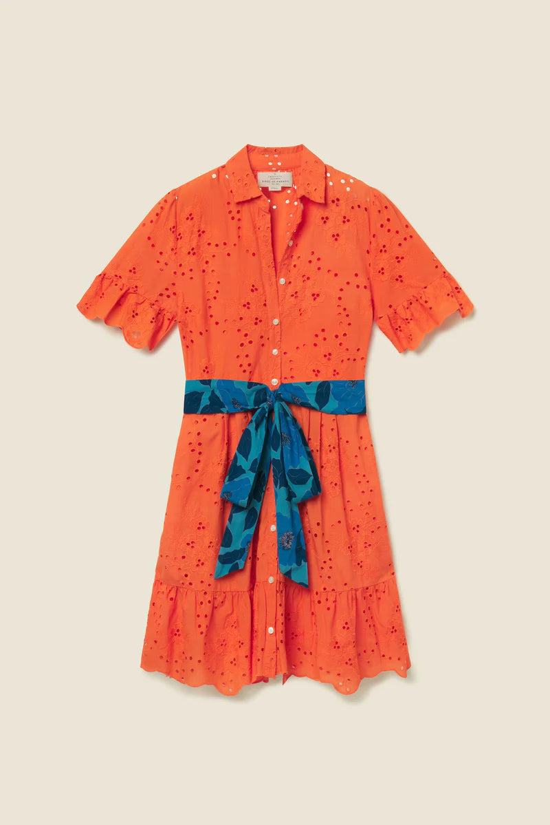 Trovata Martinique Dress in Vermillion Eyelet