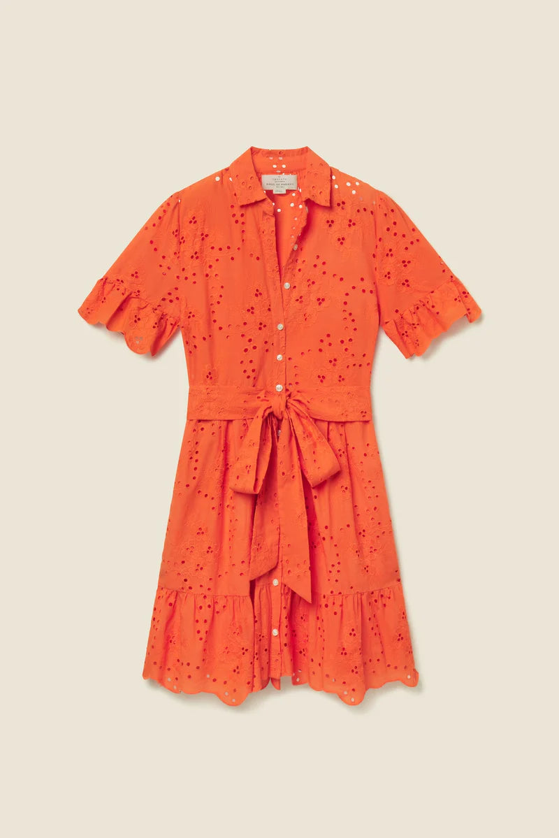Trovata Martinique Dress in Vermillion Eyelet