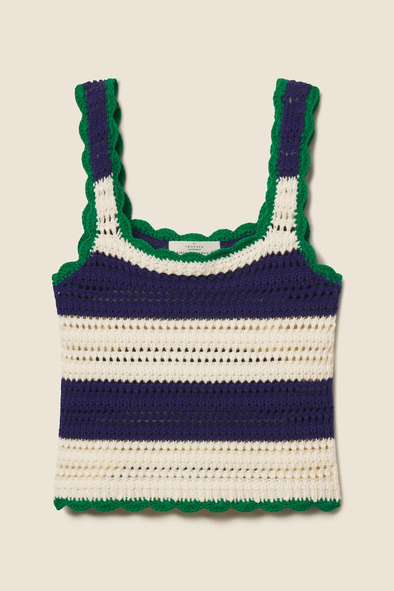 Trovata Justine Sweater Tank in Navy & White Stripe