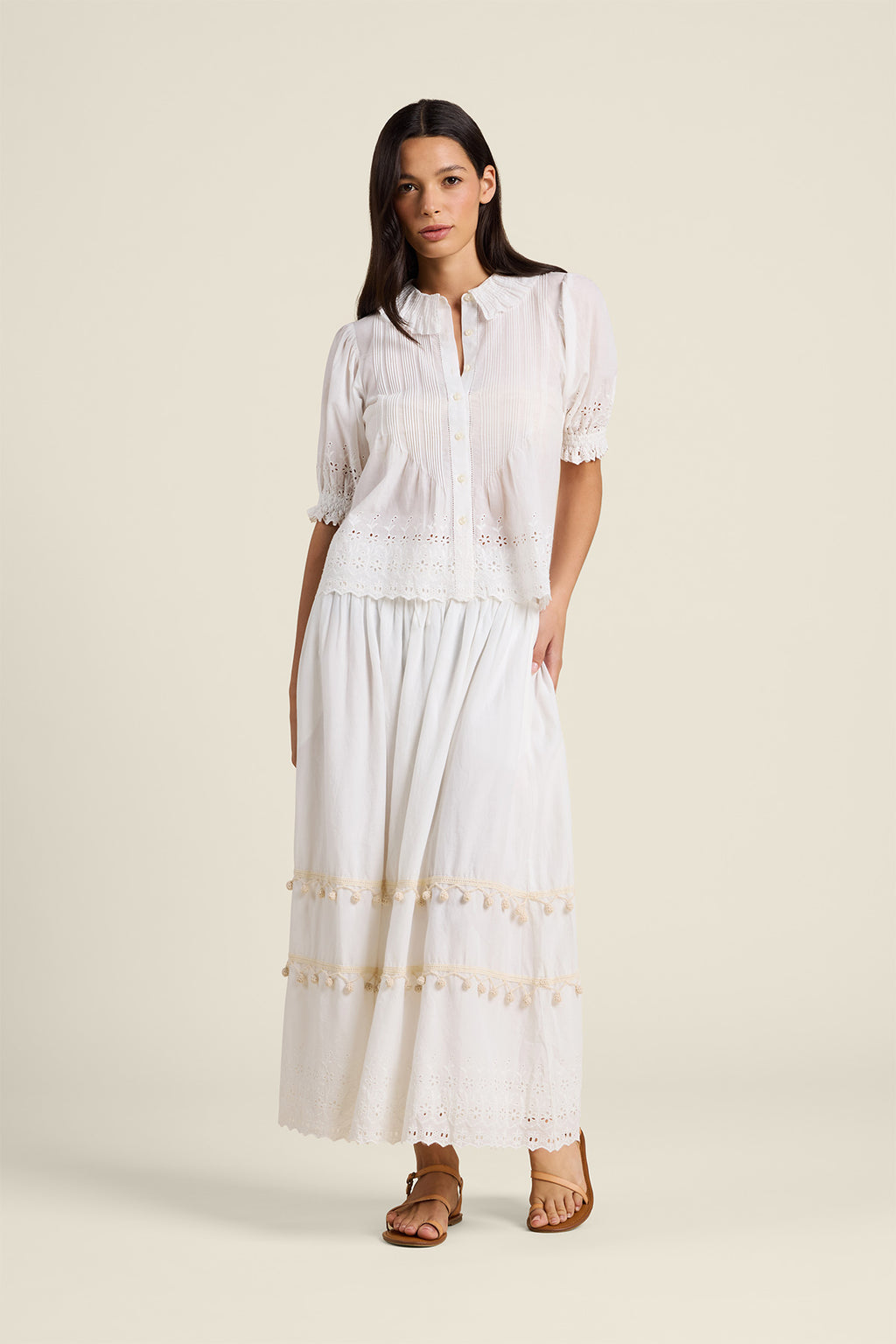 Trovata Jess Blouse in White Eyelet
