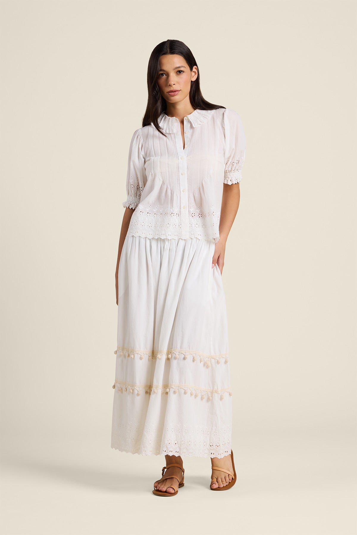 Trovata Jess Blouse in White Eyelet