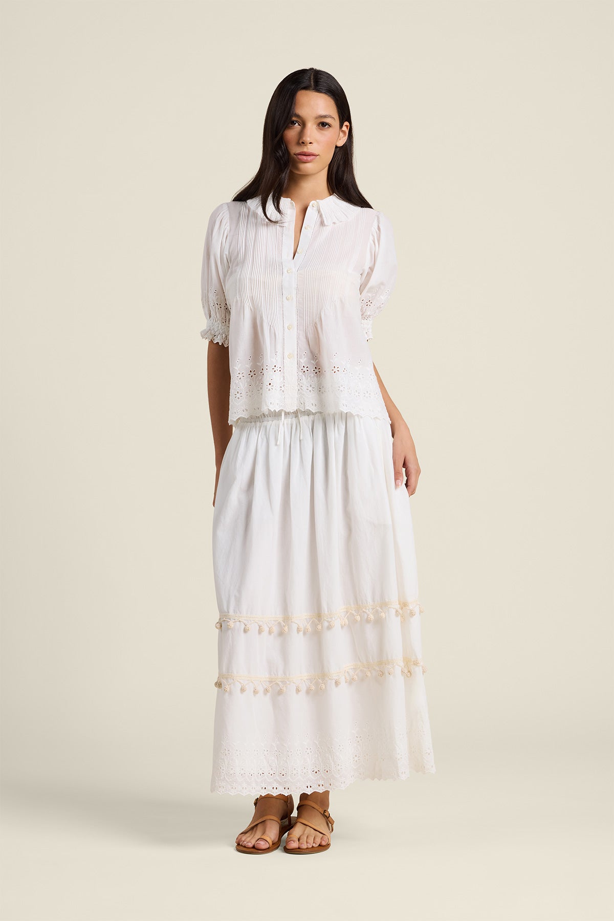 Trovata Jess Blouse in White Eyelet