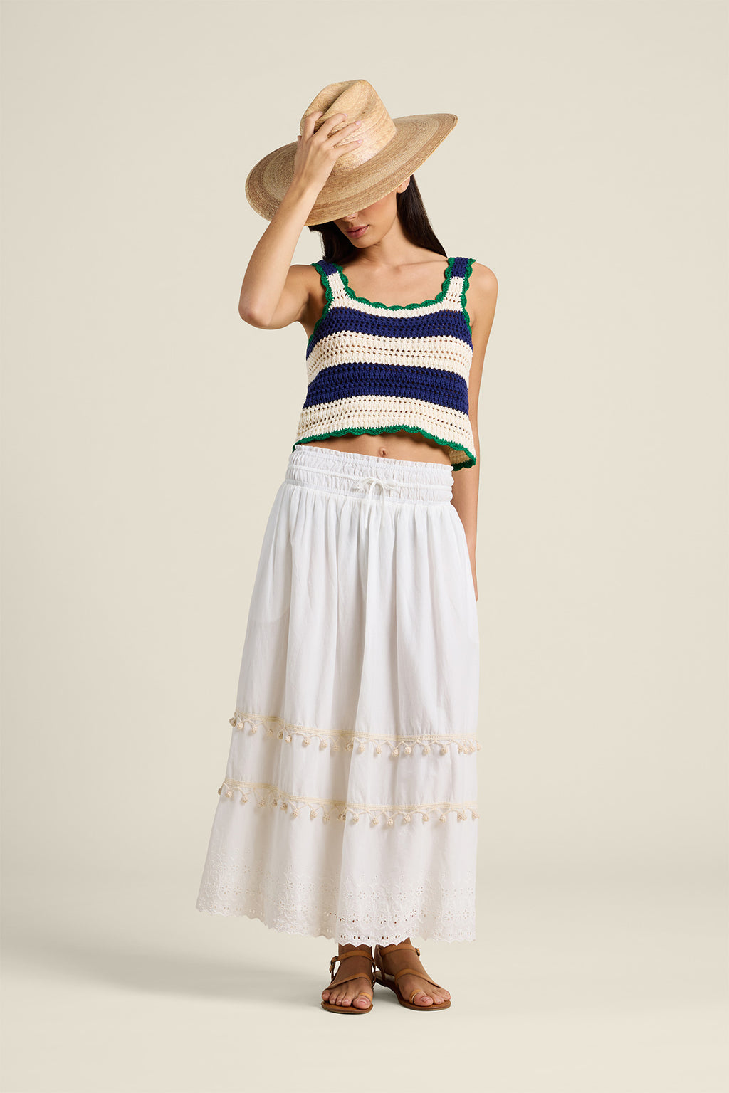 Trovata Justine Sweater Tank in Navy & White Stripe