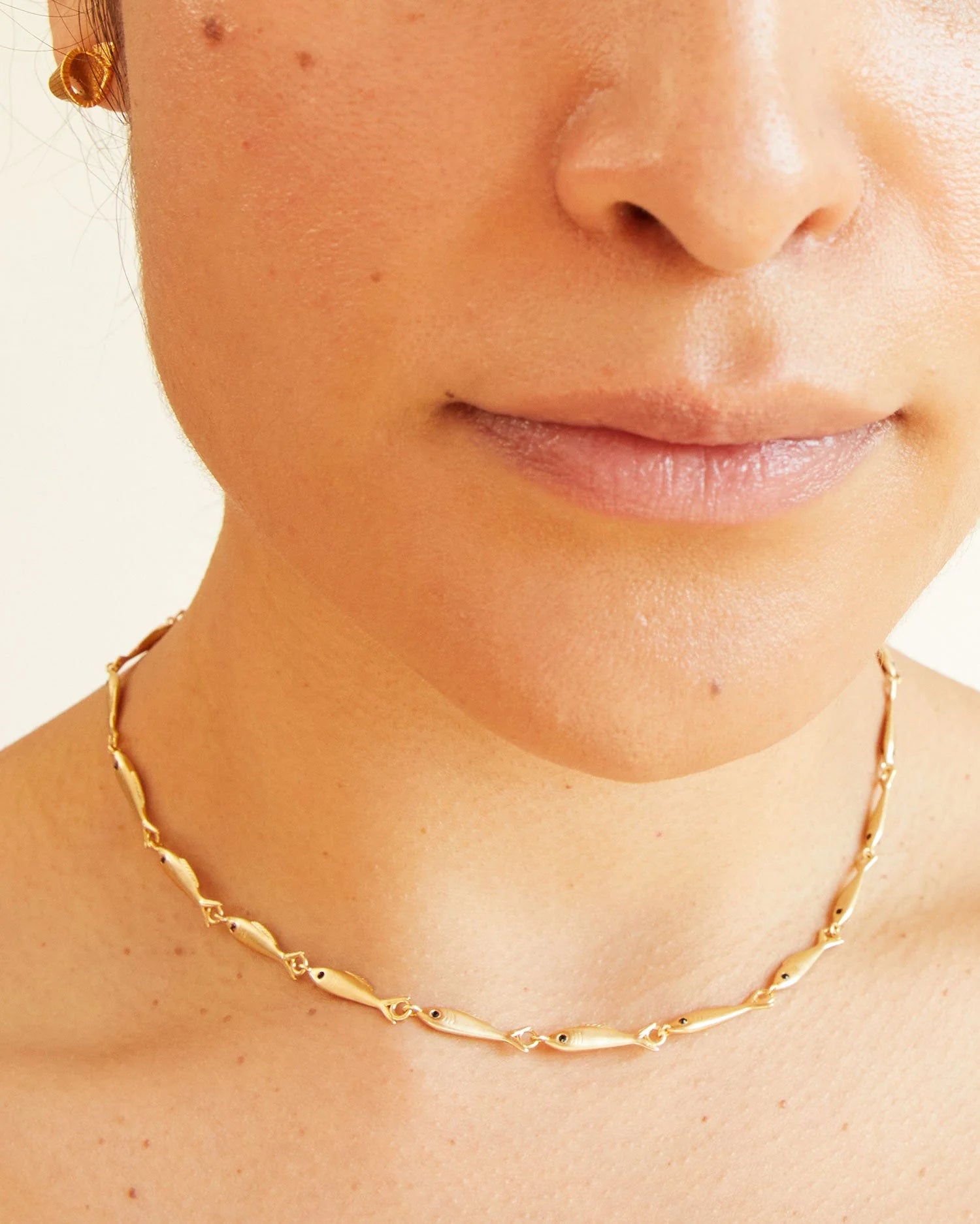 Clare V. Sardine Link Necklace