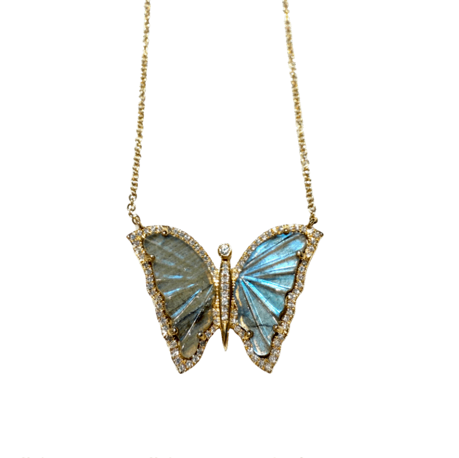Pade Vavra Float Butterfly Necklace in Labradorite Diamond