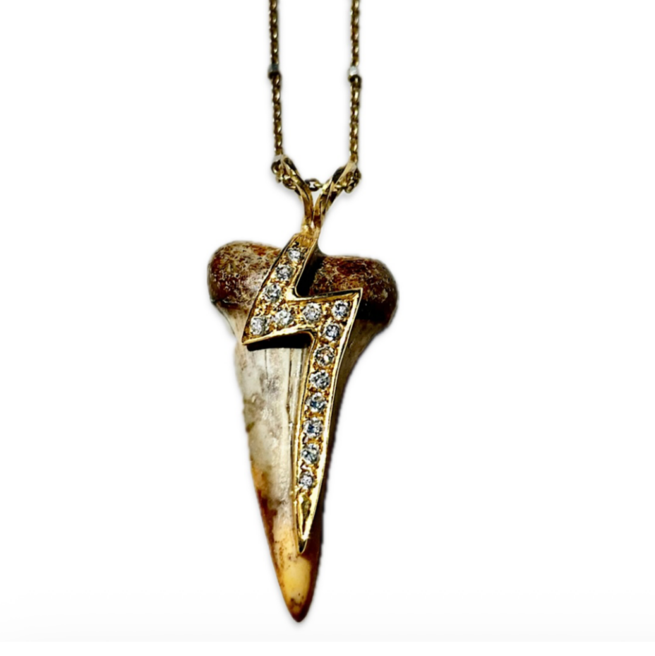 Pade Vavra Shark Tooth Lightning Bolt Diamond Necklace