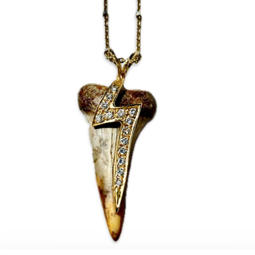 Pade Vavra Shark Tooth Lightning Bolt Diamond Necklace