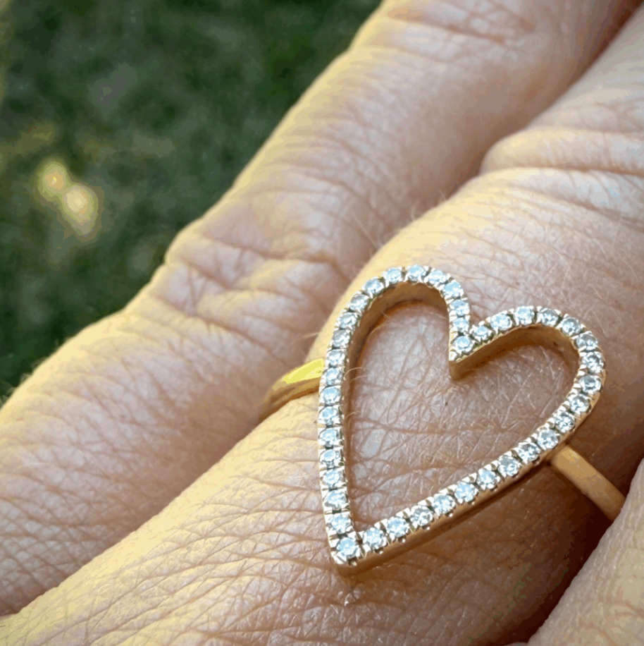 Pade Vavra Open Heart Diamond Ring