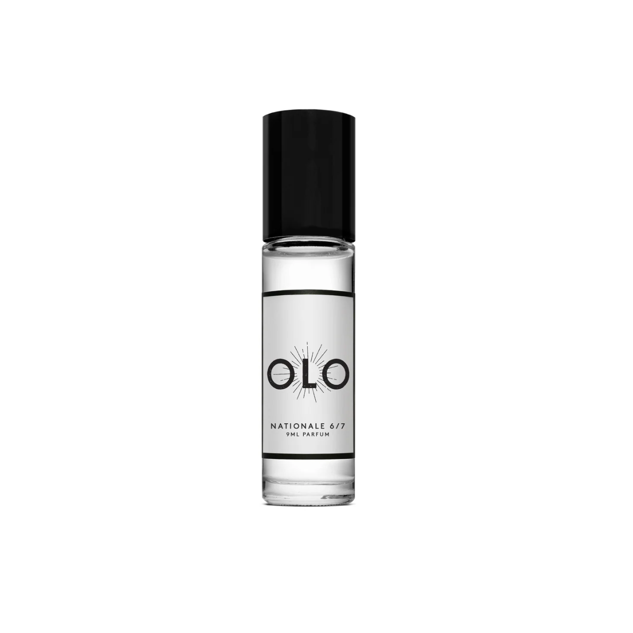 Perfume bottle with 'OLO' branding on a white background