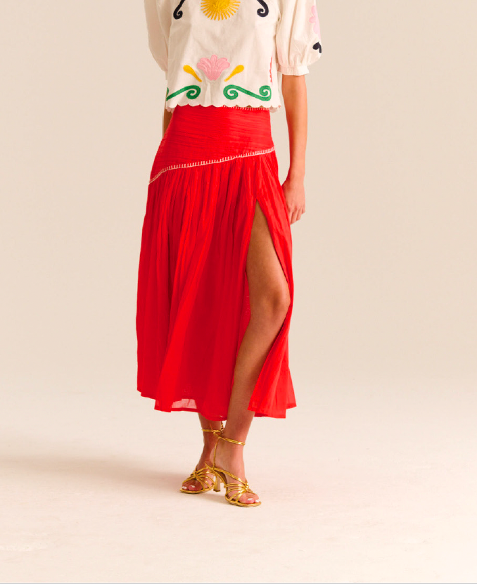 Carolina K Ines Skirt in Red