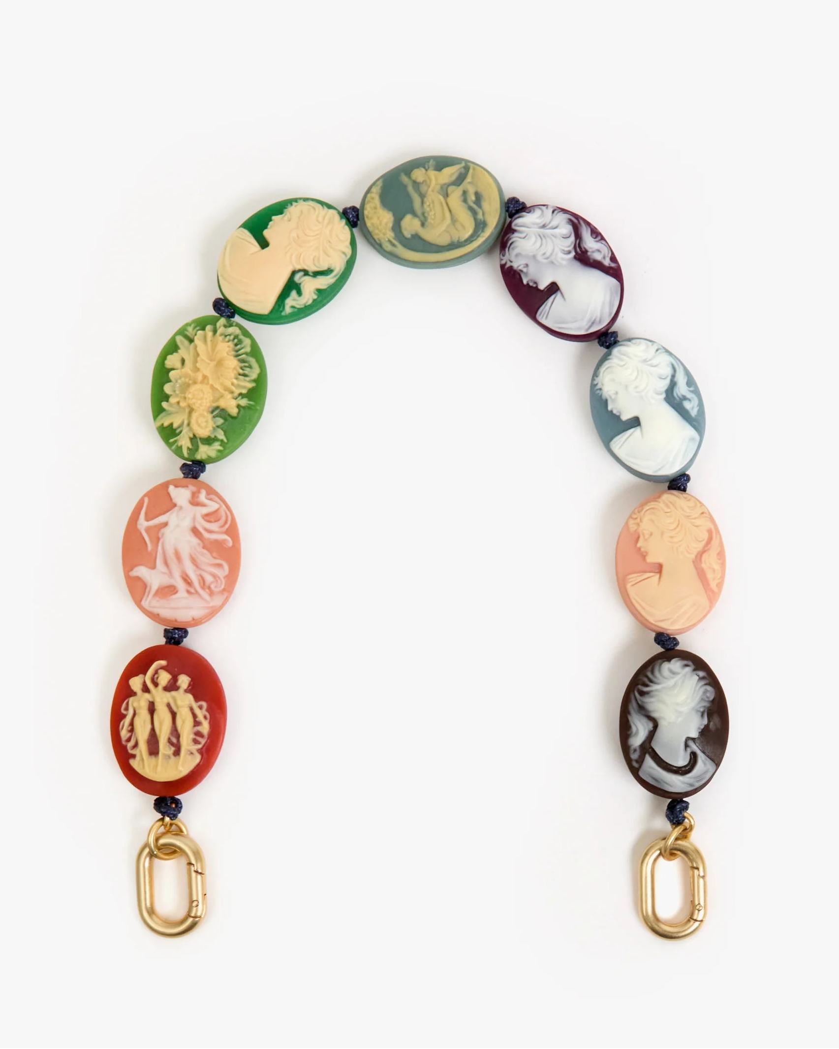 Clare V.  Cameo Shortie Strap in Multi Color Cameo