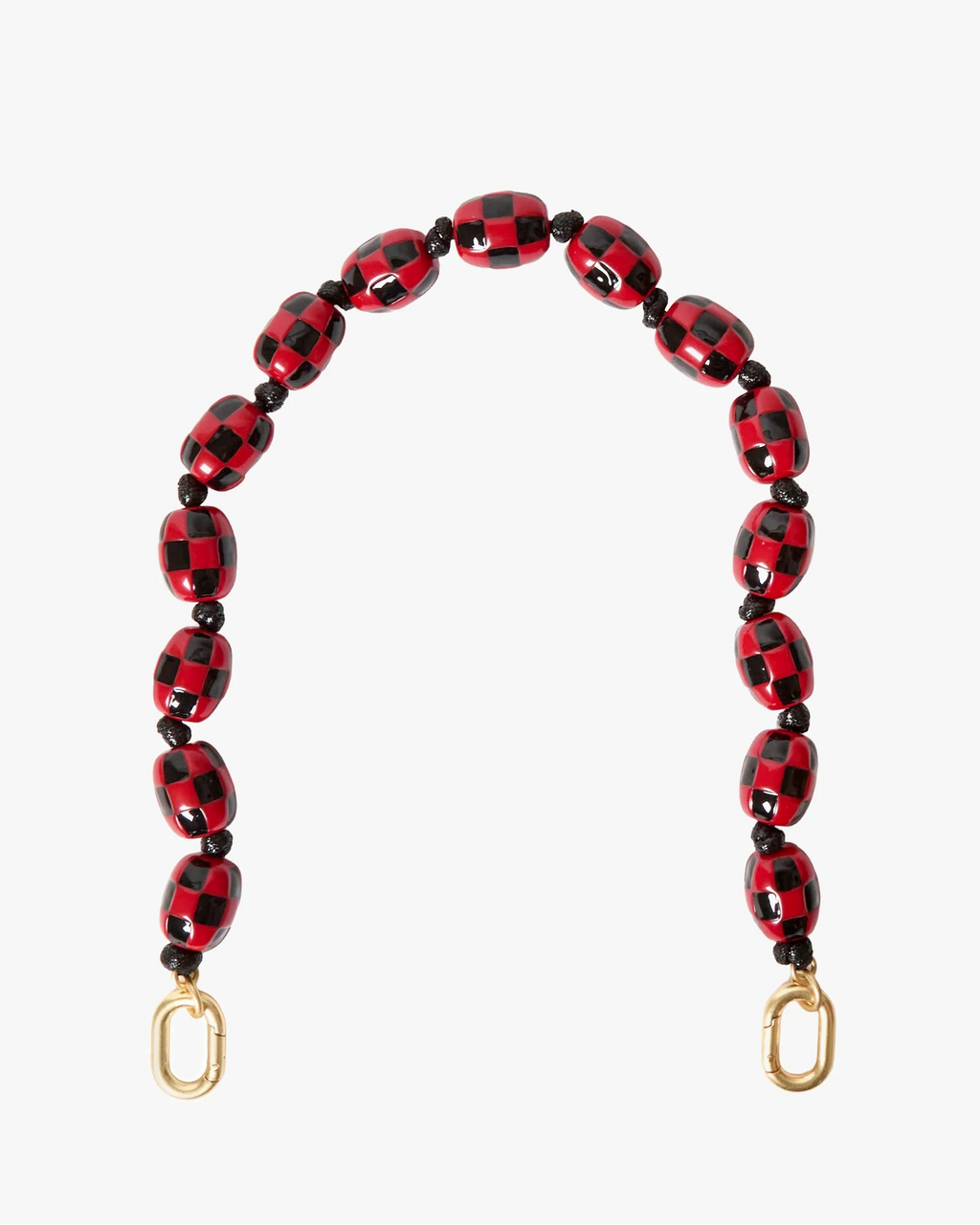 Clare V. Shortie Strap Checker in Black/Red