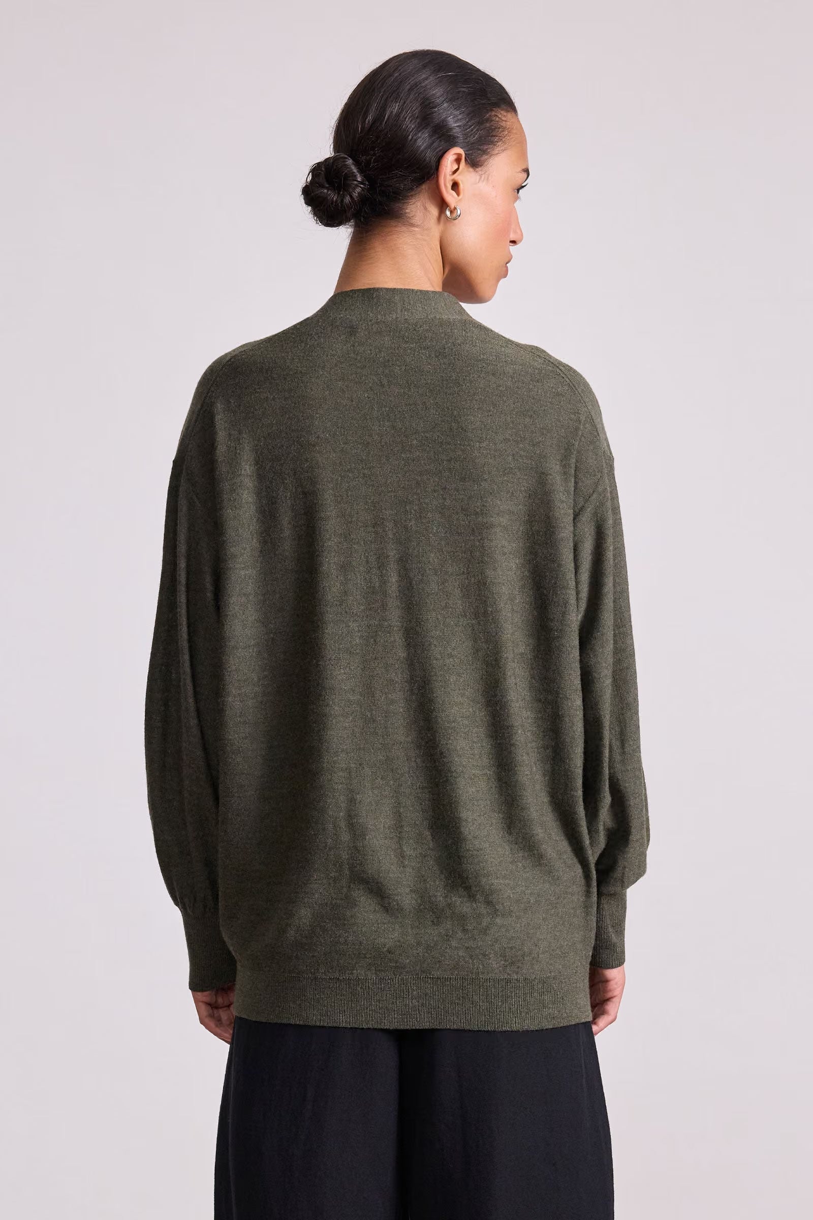 Apiece Apart Drippy Tissue Cardigan in Olive