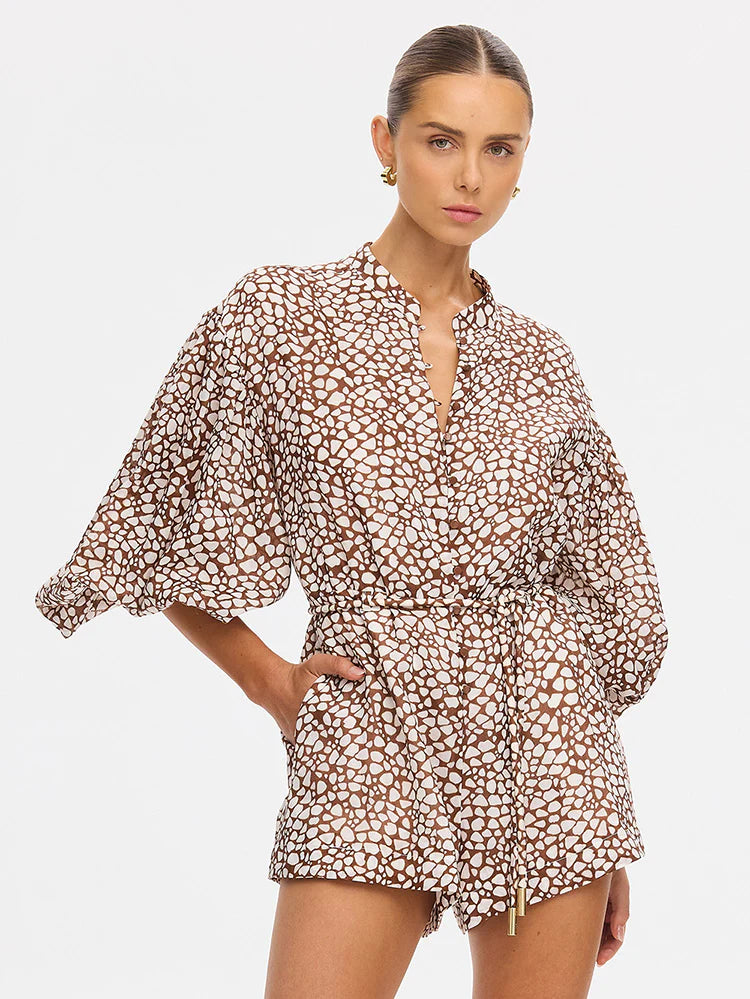 Kivari Solara Playsuit in Brown