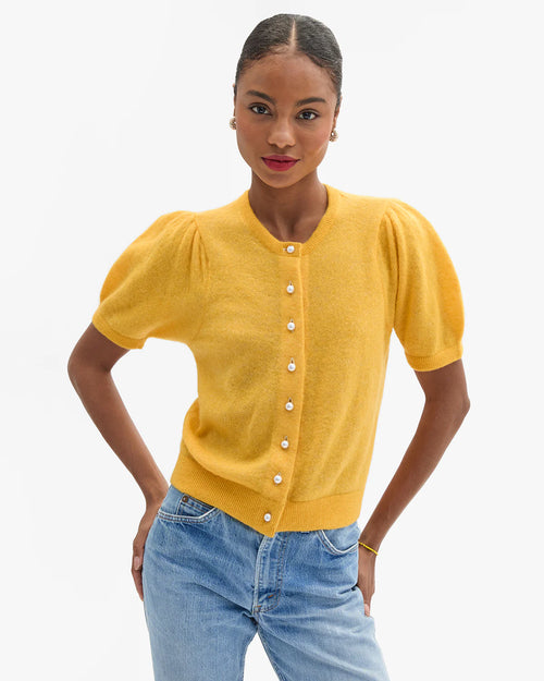 Clare V. Stella Cardigan in Marigold