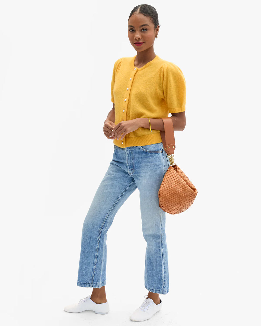 Clare V. Stella Cardigan in Marigold