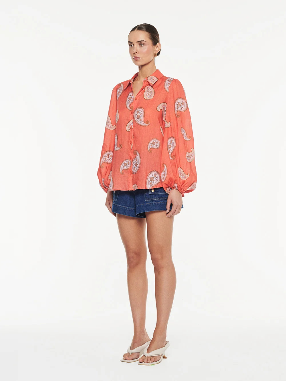Kivari Ezra Blouse in Coral