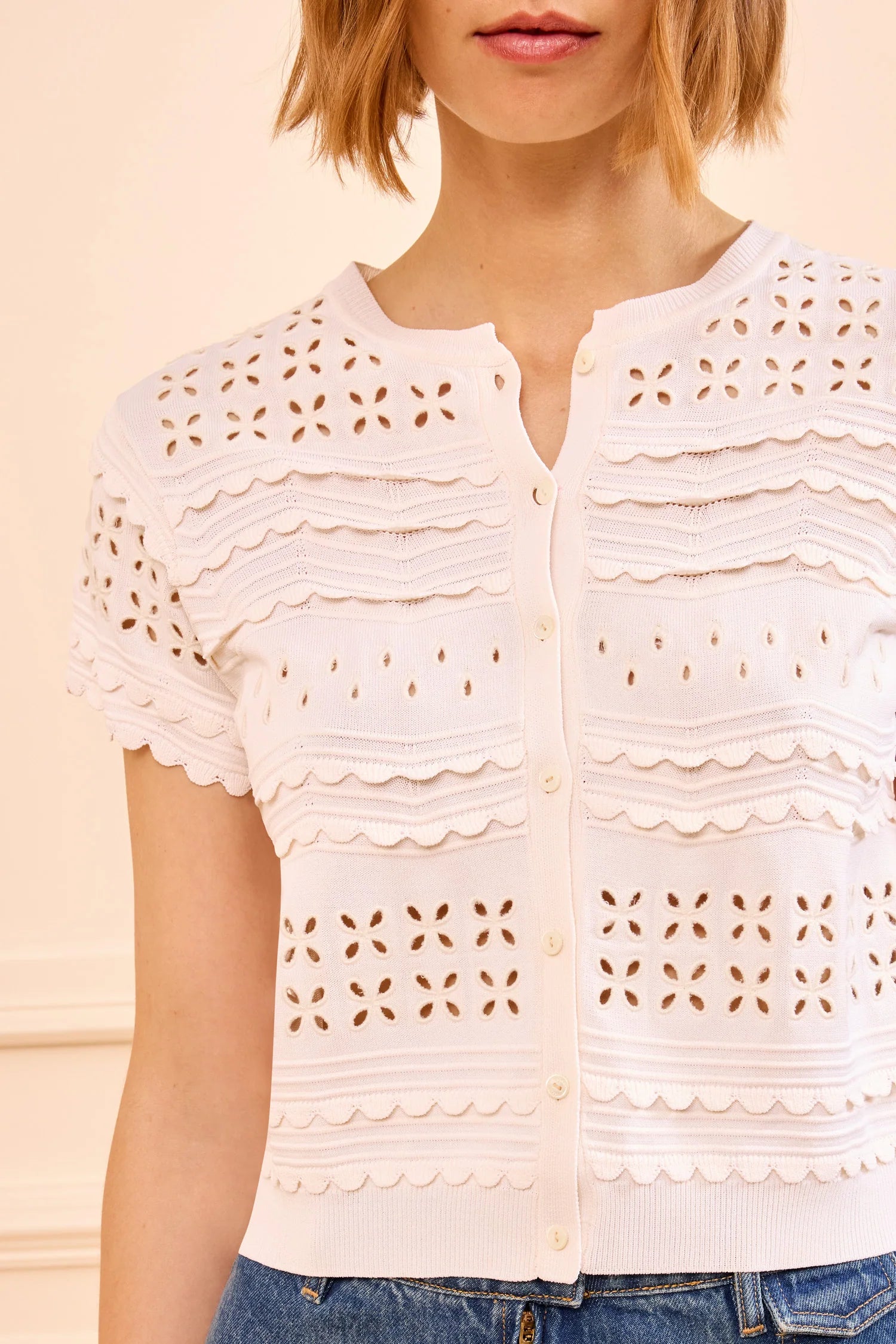 Ulla Johnson Abriana Eyelet Knit Cardigan