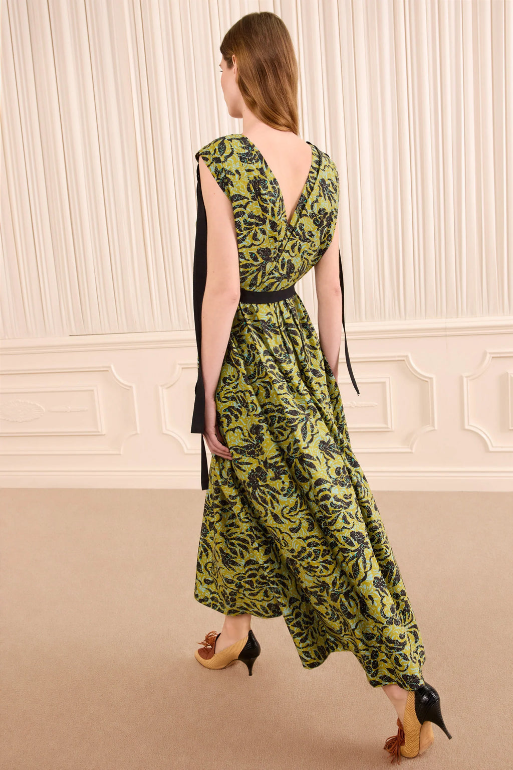 Ulla Johnson Karina Bow Dress in Chartreuse