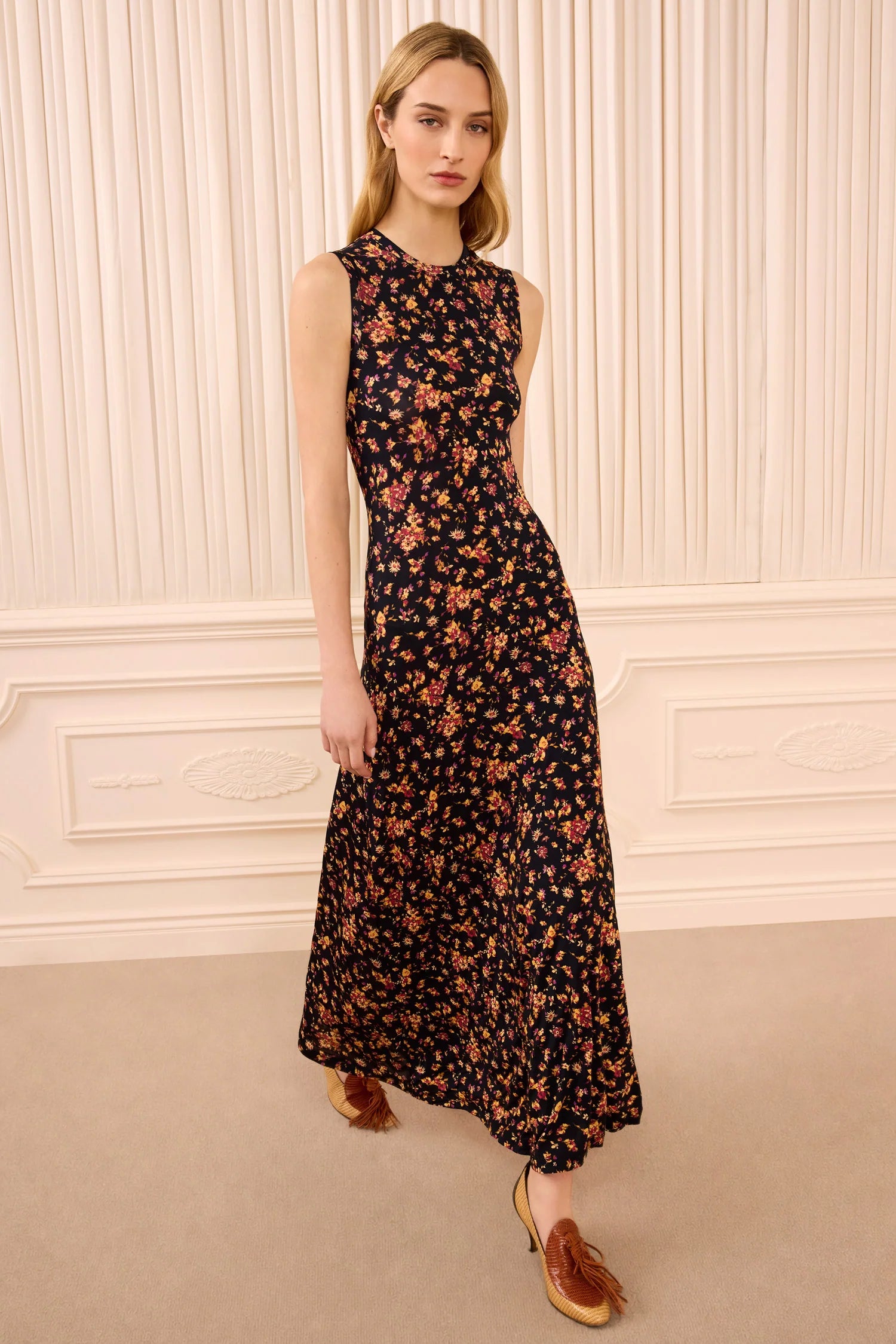 Ulla Johnson Orla Jersey Dress in Noir Floral