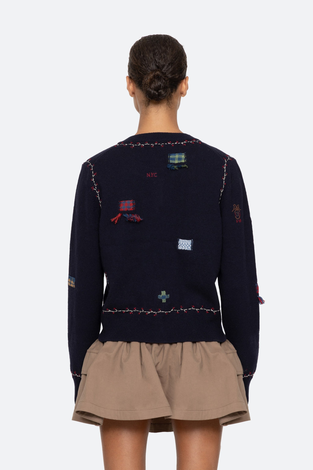 Sea New York Claira Embroidered Knit Cardigan