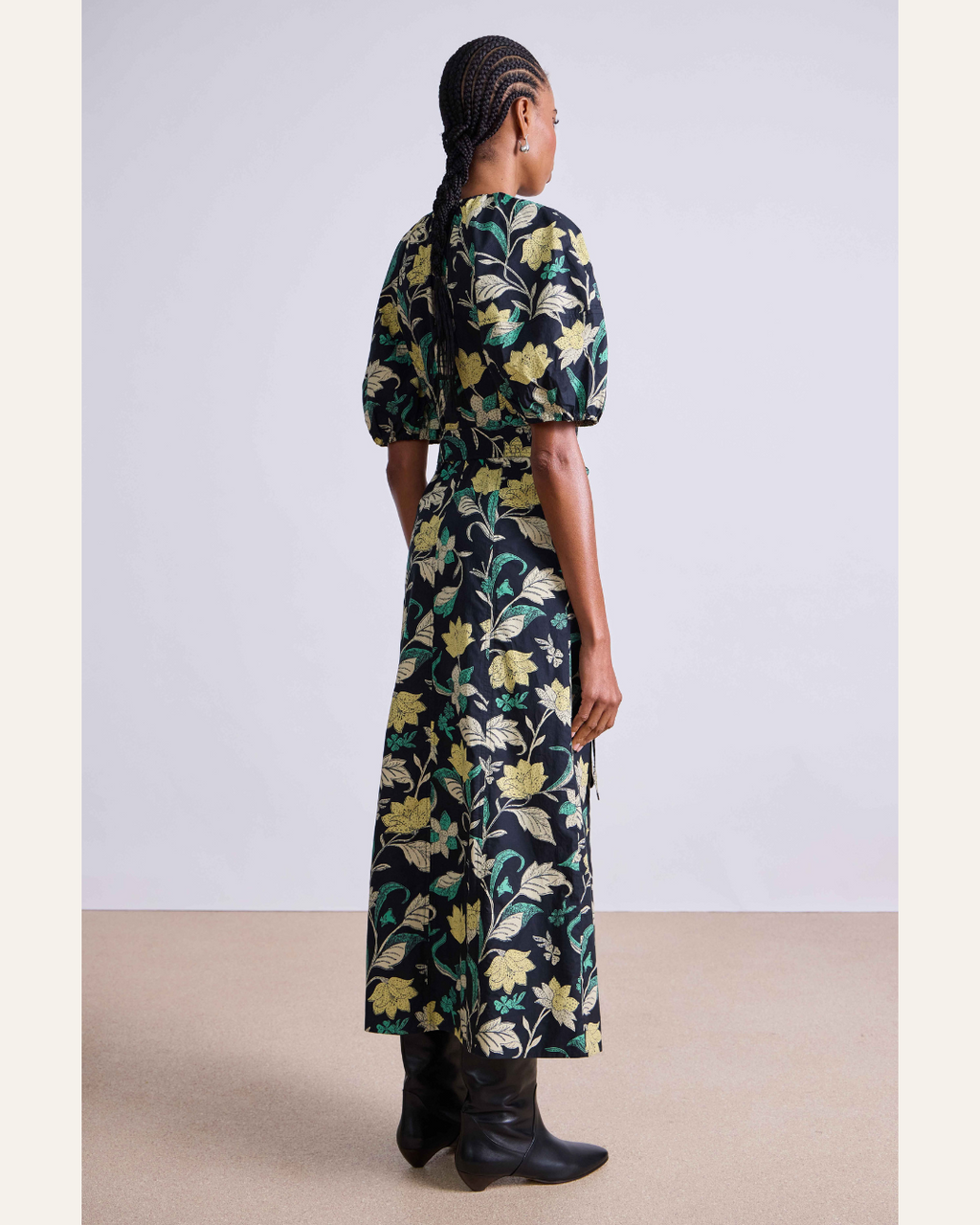 Apiece Apart Neli Maxi Dress – 100% Regenerative Cotton in Essa Floral Citron