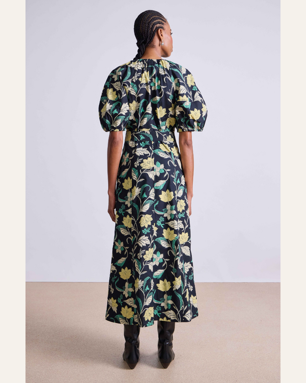 Apiece Apart Neli Maxi Dress – 100% Regenerative Cotton in Essa Floral Citron