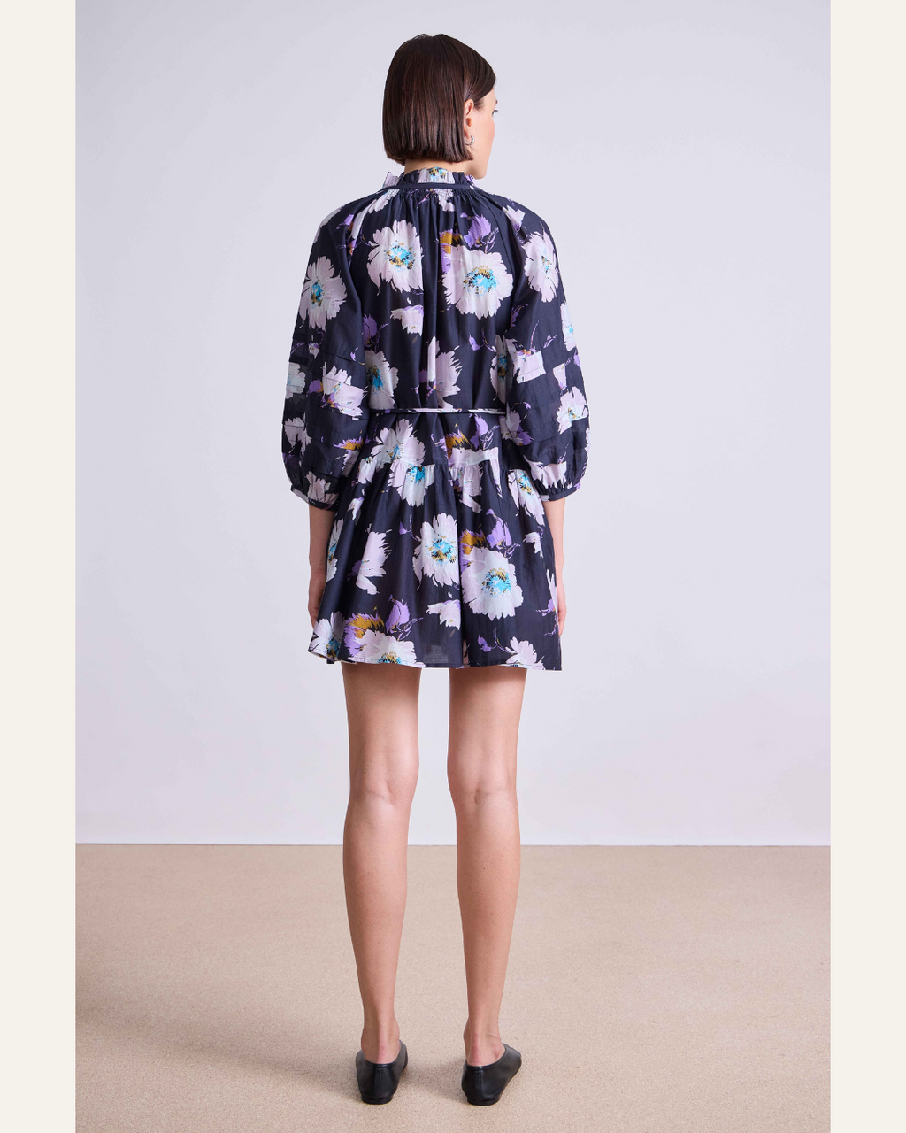 Apiece Apart Trinidad Mini Dress in Senna Floral Navy