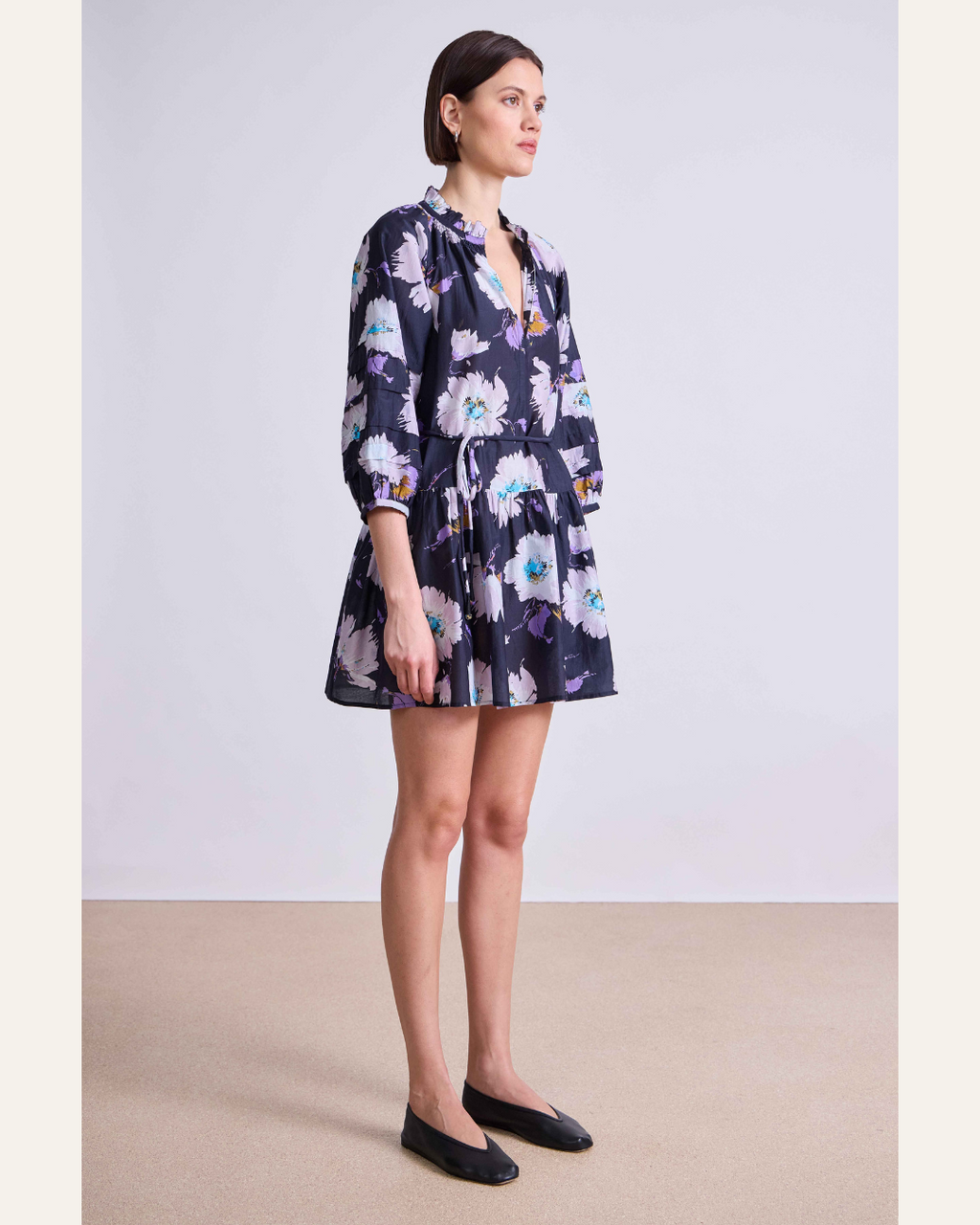 Apiece Apart Trinidad Mini Dress in Senna Floral Navy