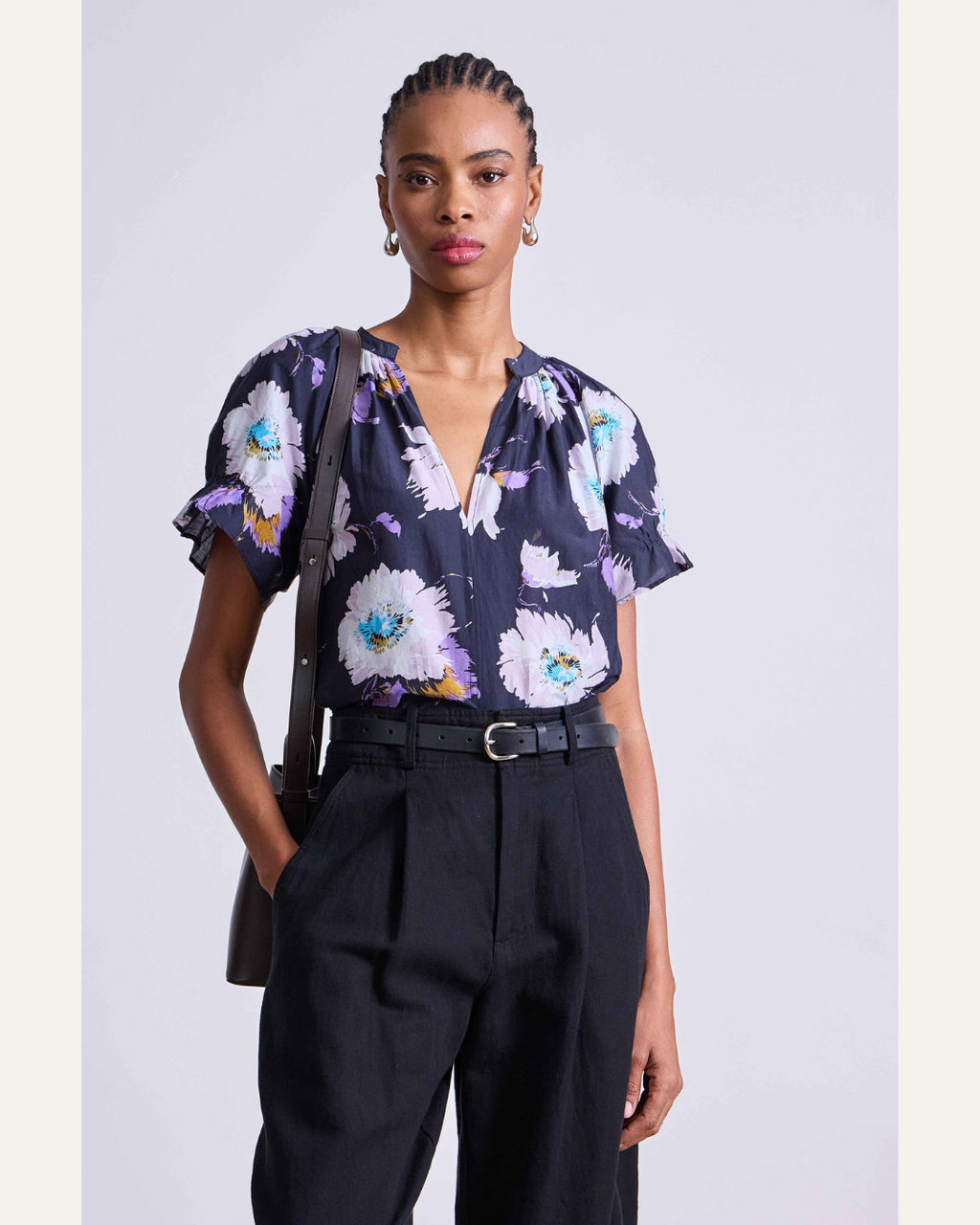 Apiece Apart Lo Capo Top in Senna Floral Navy
