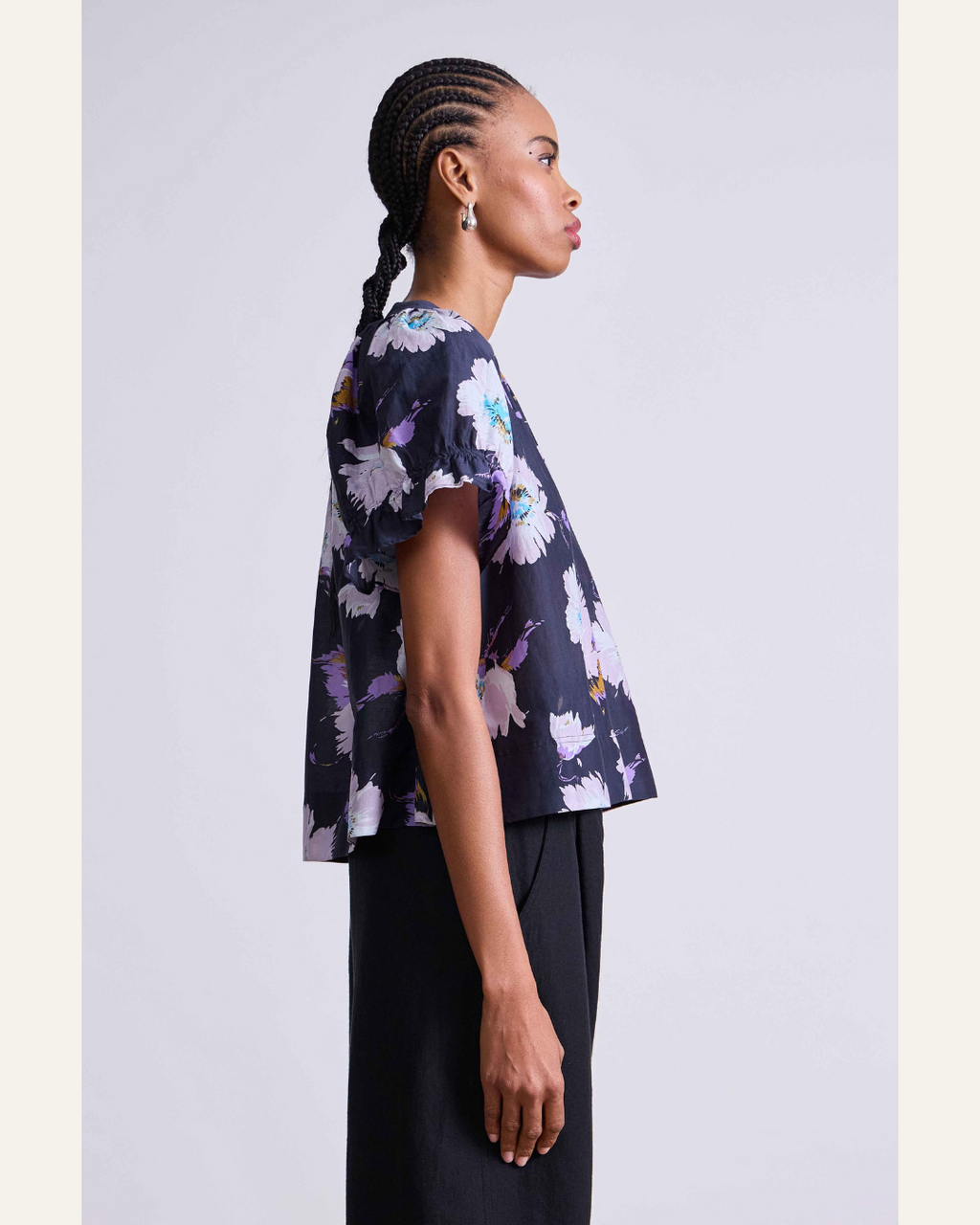 Apiece Apart Lo Capo Top in Senna Floral Navy