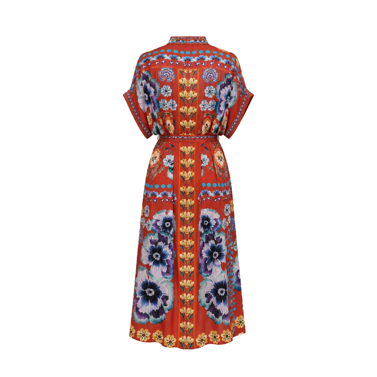 Carolina K Valerie Kaftan in Antique Floral Burnt Orange
