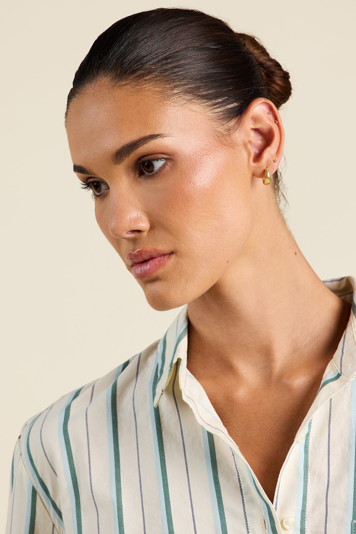 Trovata Nessa Shirt in Verde Stripes