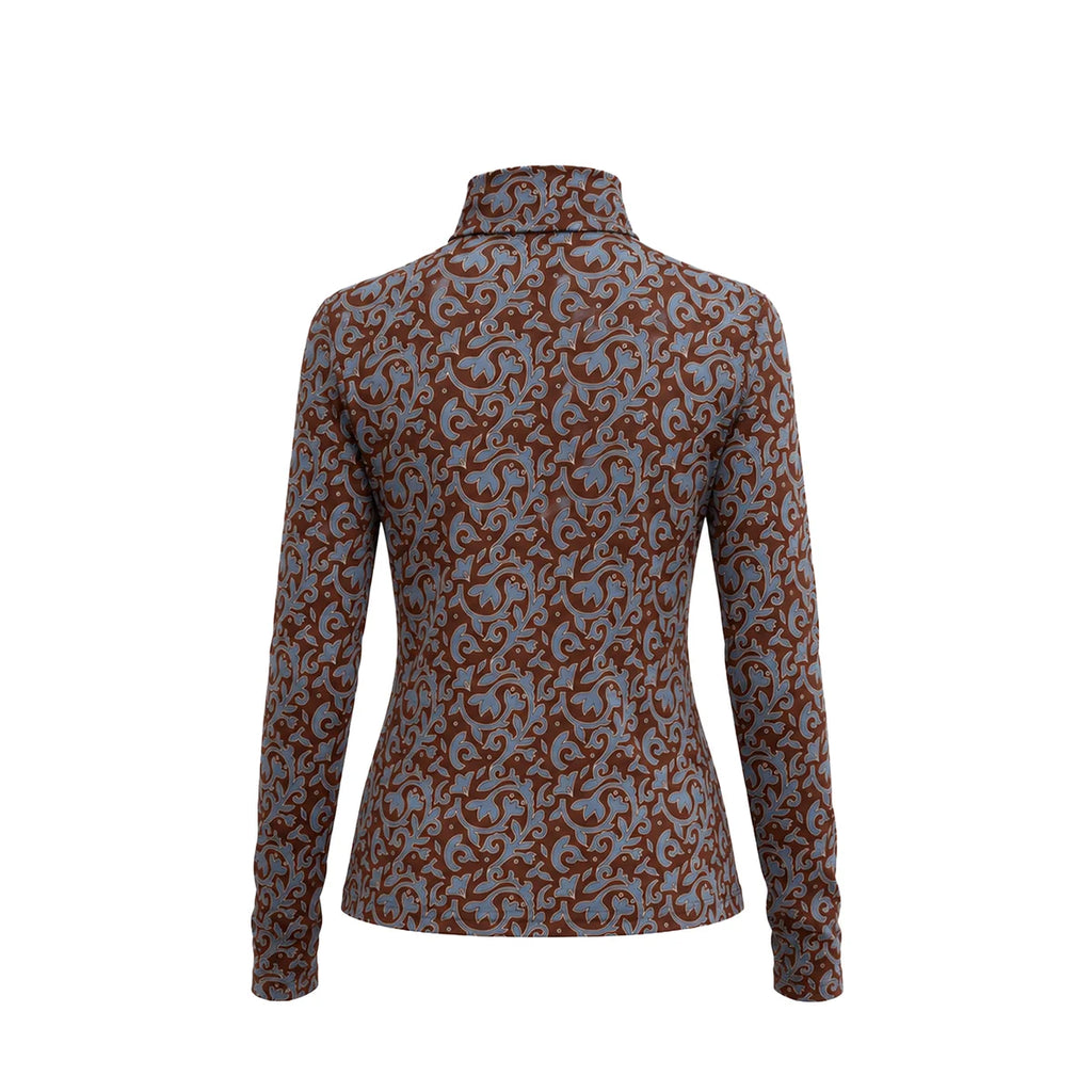 Carolina K Viento Turtleneck in Autumn Vine Blue