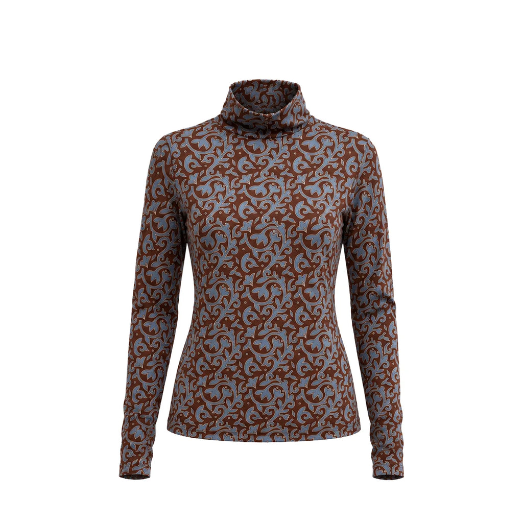 Carolina K Viento Turtleneck in Autumn Vine Blue
