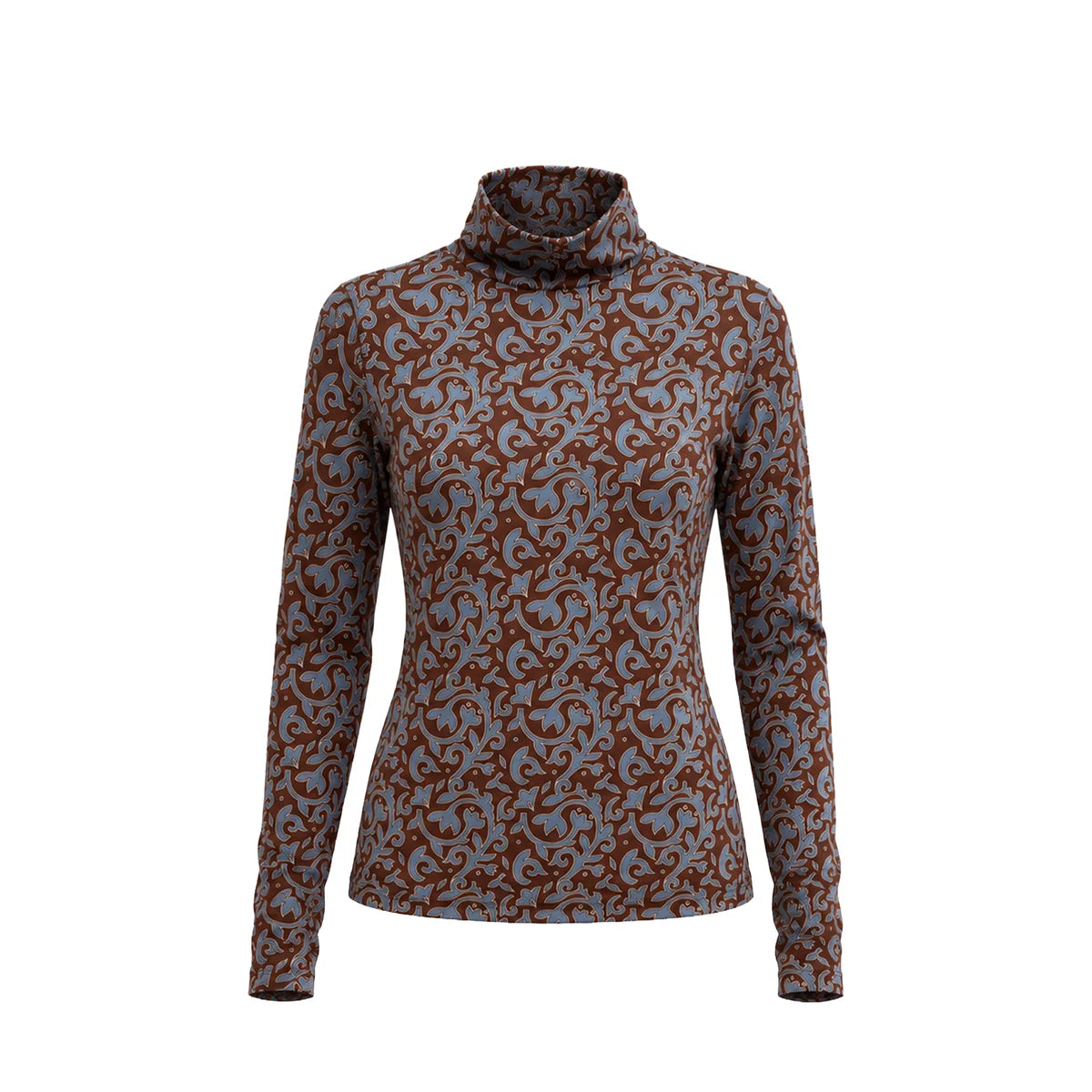Carolina K Viento Turtleneck in Autumn Vine Blue