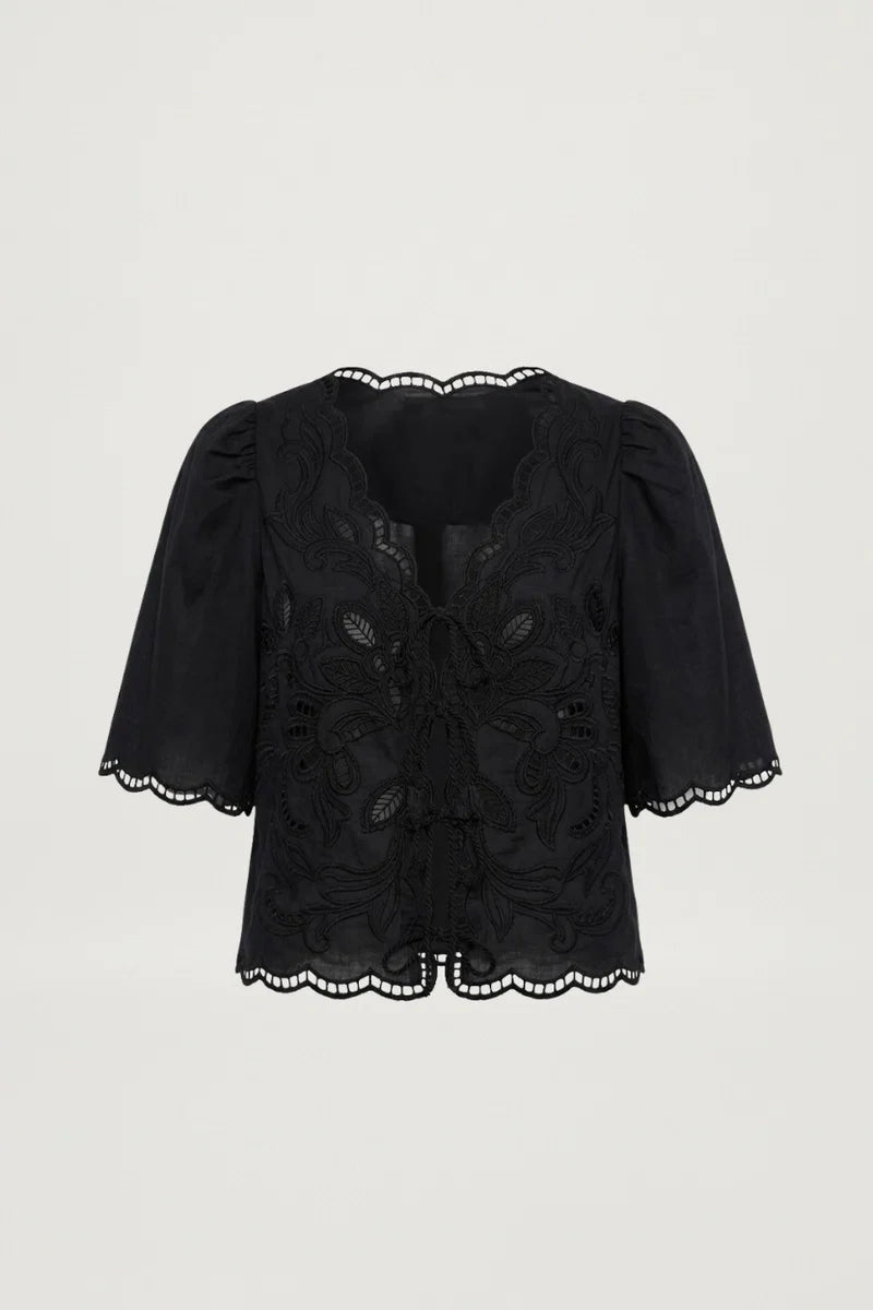 Scarlett Poppies Vinetta Top in Onyx Black