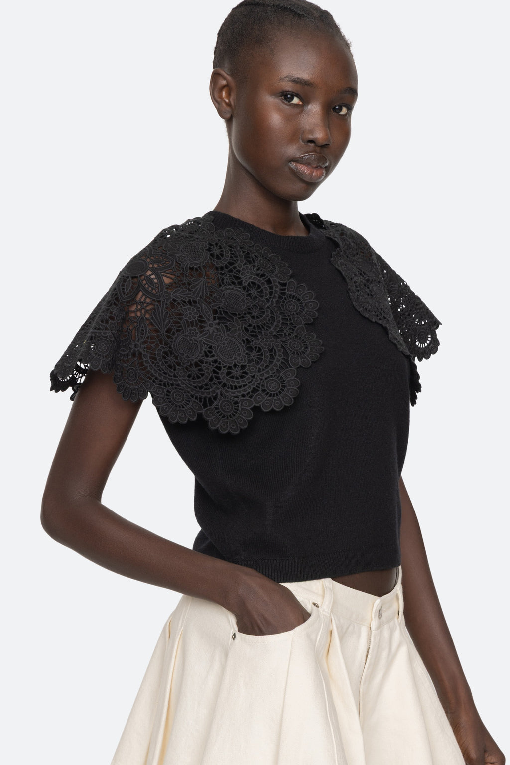 Sea New York Sofia Embroidery Combo Sweater