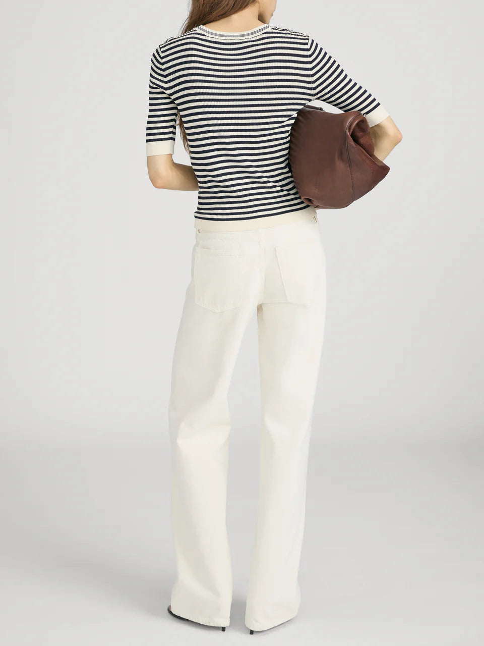 FRAME The Cruise Sweater in Cream Stripe