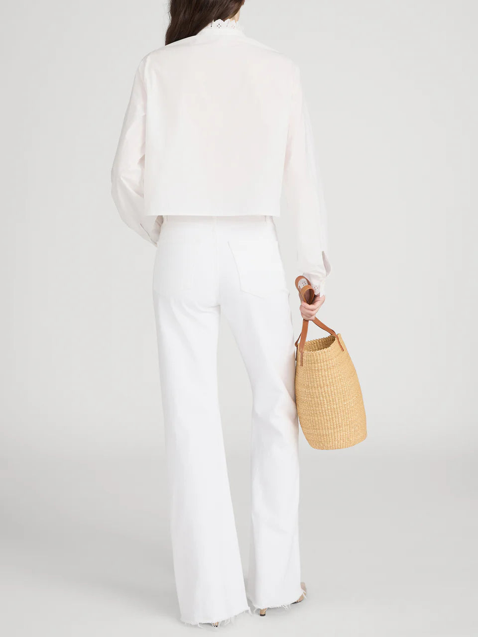 FRAME The Lax in White Raw Fray