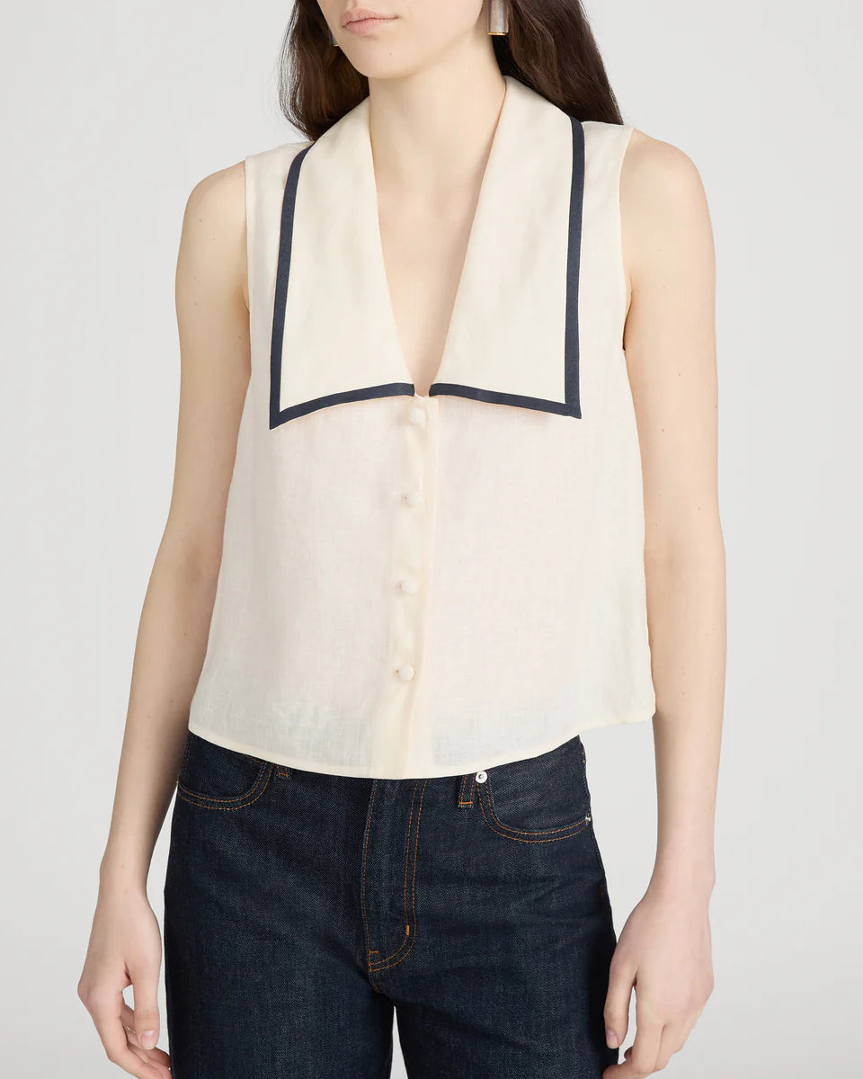 FRAME The Cabana Top in Cream