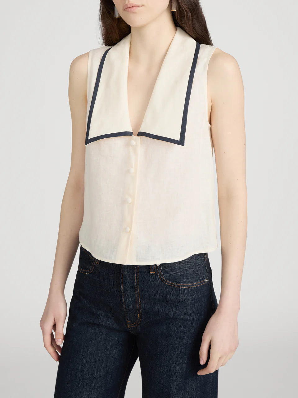 FRAME The Cabana Top in Cream