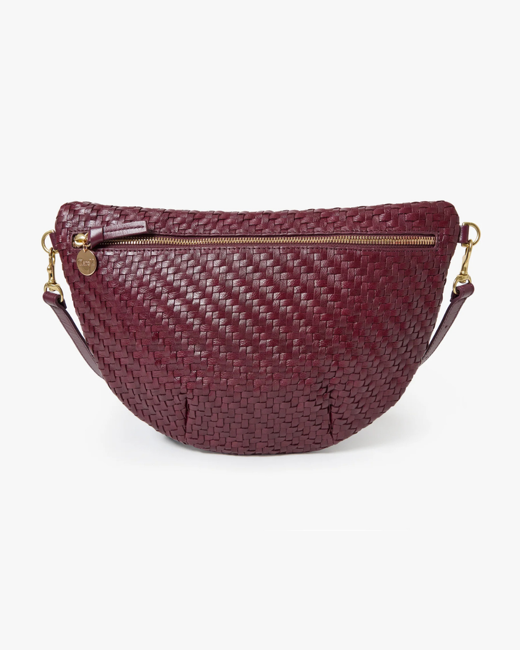 Clare V. Grande Fanny in Cassis Woven Zig Zag