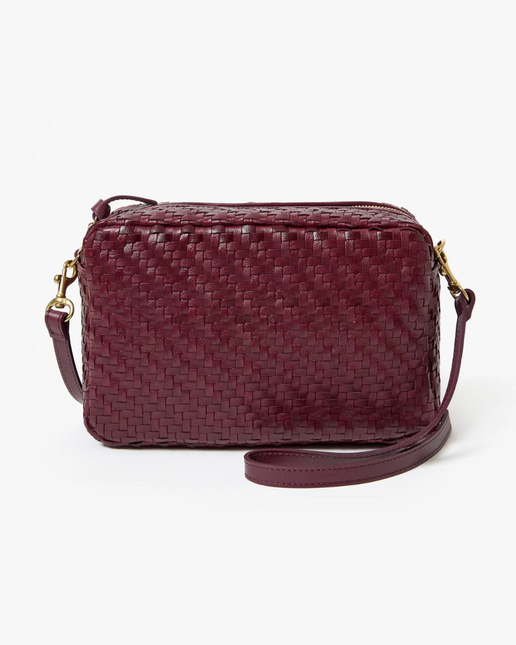 Clare V. Marisol in Cassis Woven Zig Zag