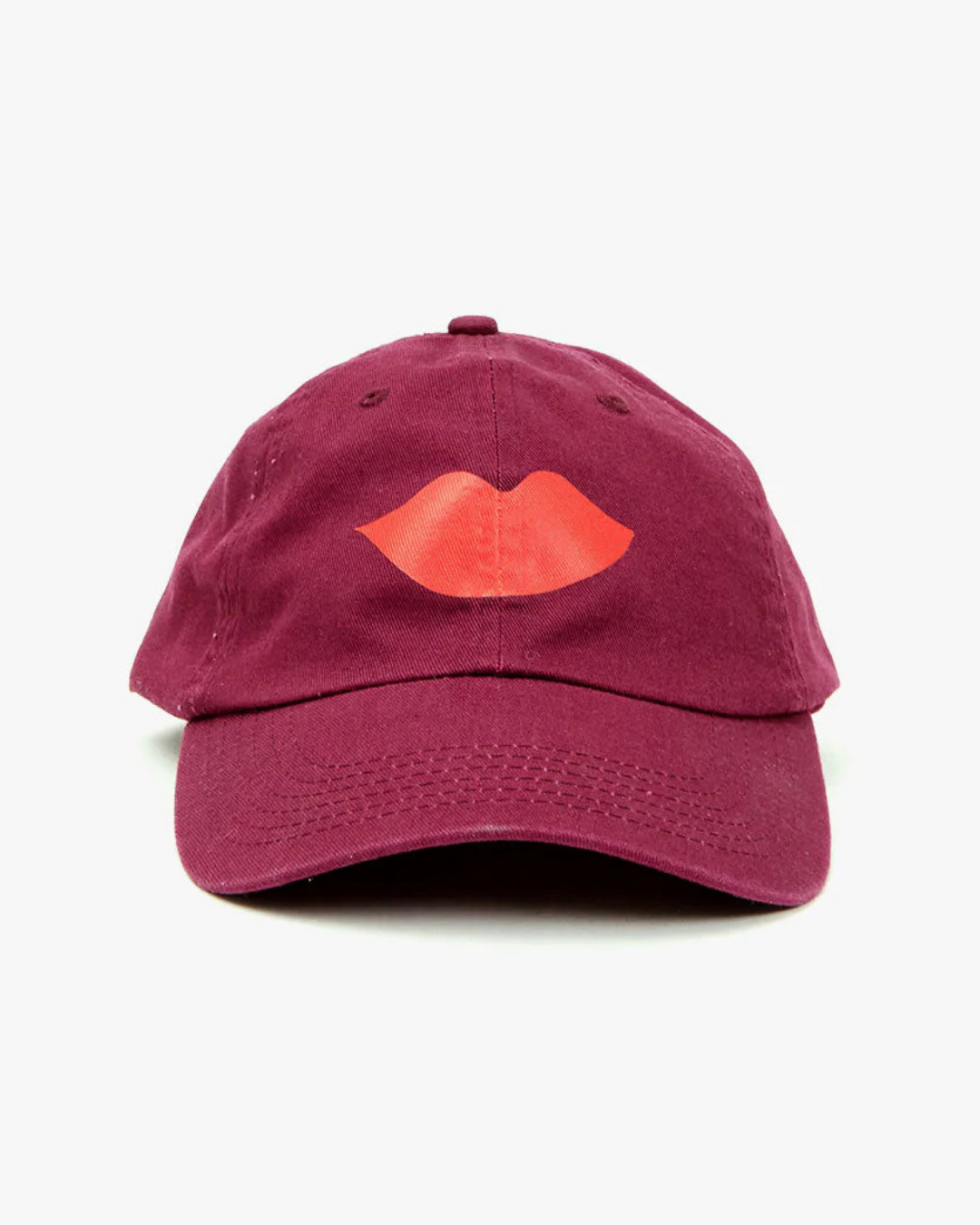 Clare V. Baseball Hat Lips in Oxblood