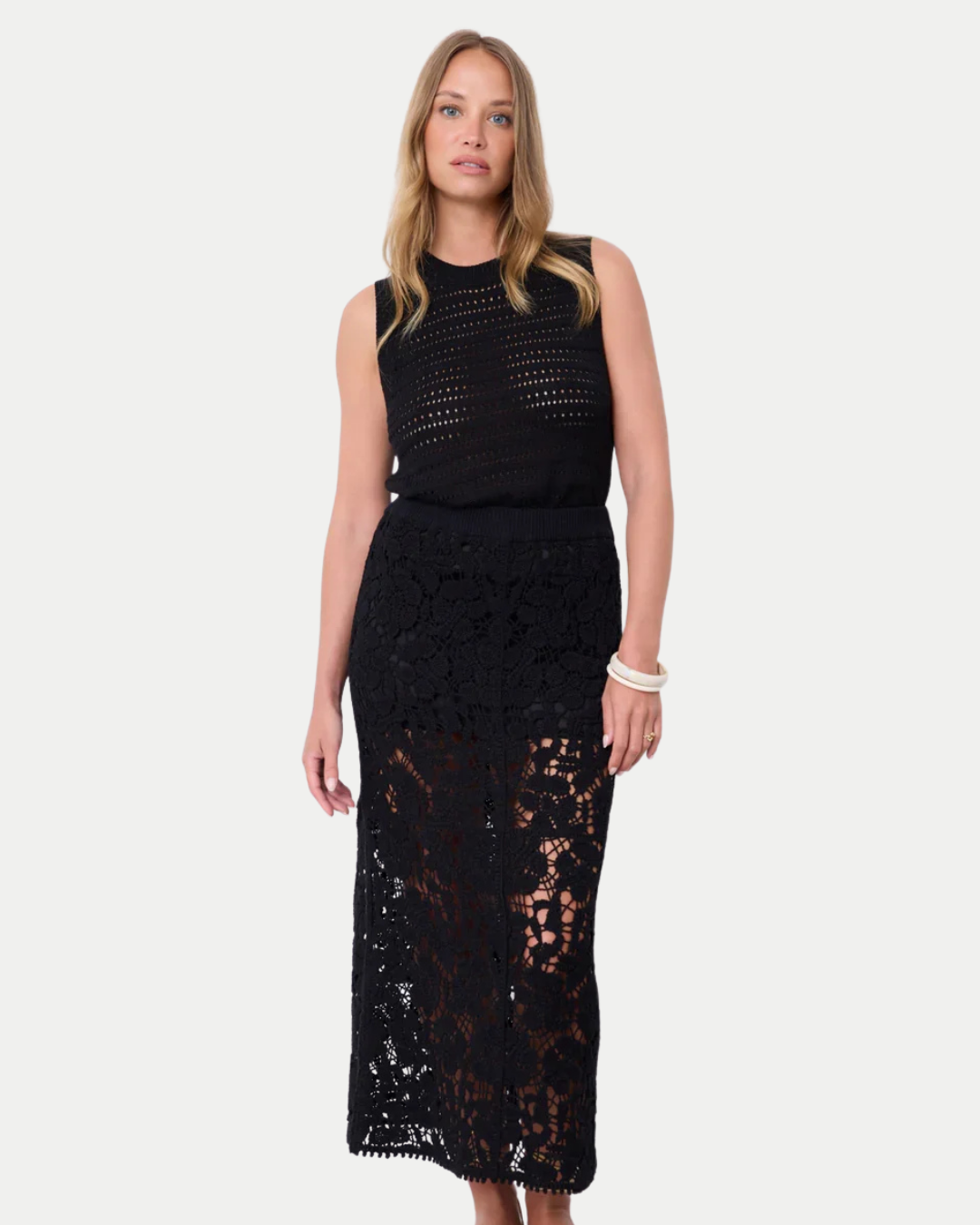 NOTSHY Gaby Midi Skirt in Noir